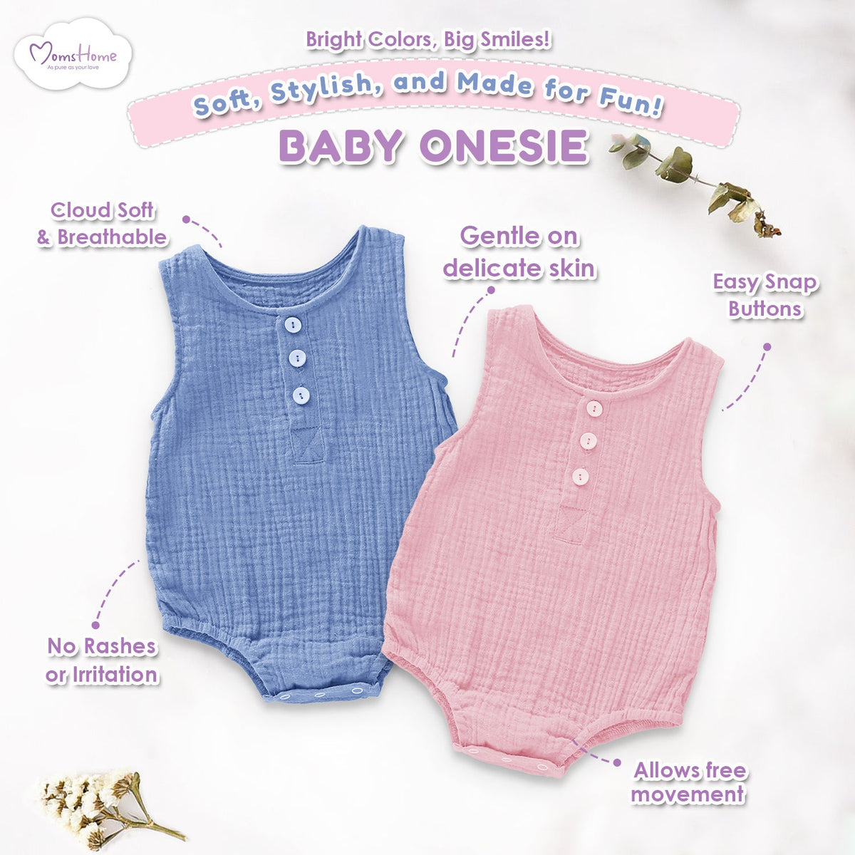 Baby Organic Cotton Onesie - Pack of 1