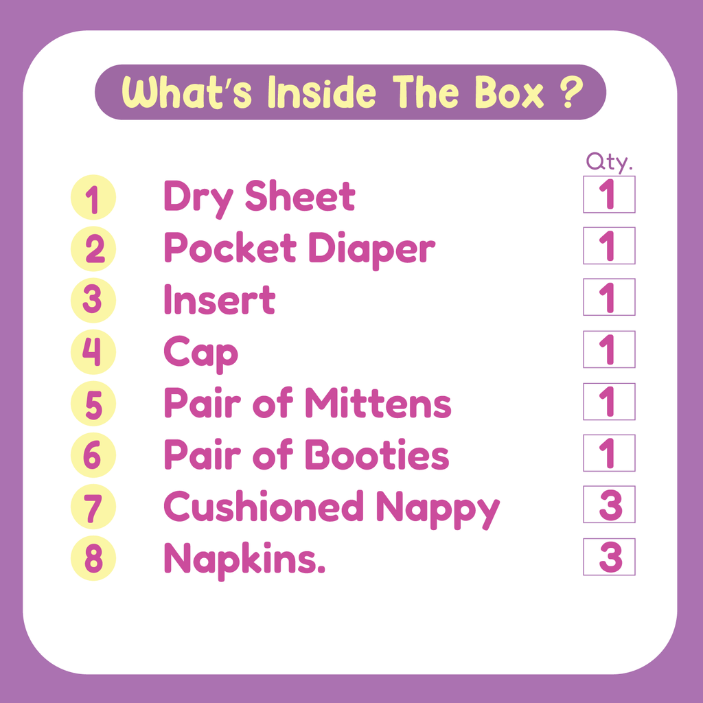 Organic Cotton Diaper Gift Combo Set For New Born Baby - Pack of 12