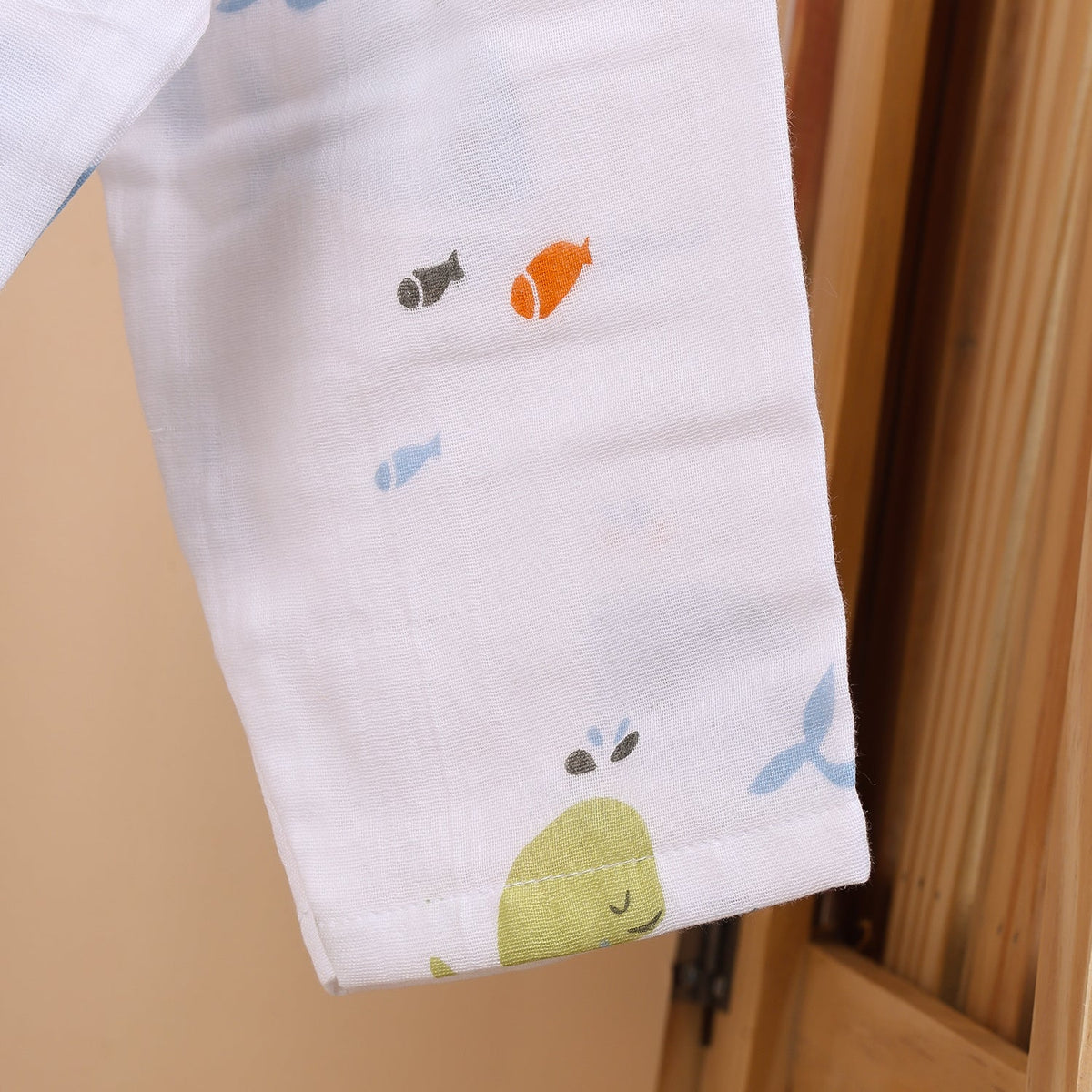 Baby Unisex Organic Cotton Muslin Full Sleeves Jhabla & Payjama - Set of 1