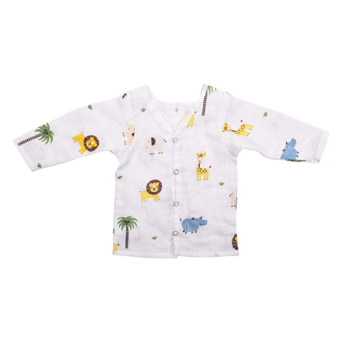 Baby Unisex Organic Cotton Muslin Full Sleeves Jhabla - Pack of 2