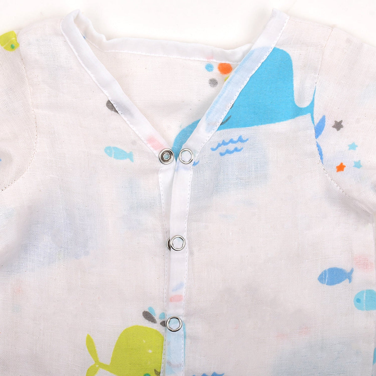Baby Unisex Organic Cotton Muslin Full Sleeves Jhabla - Pack of 2