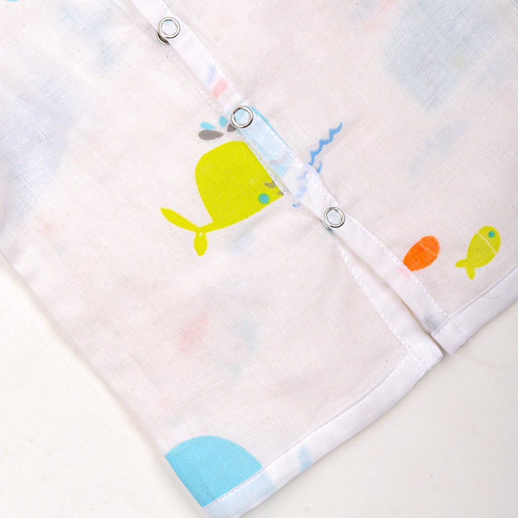 Baby Unisex Organic Cotton Muslin Full Sleeves Jhabla - Pack of 2
