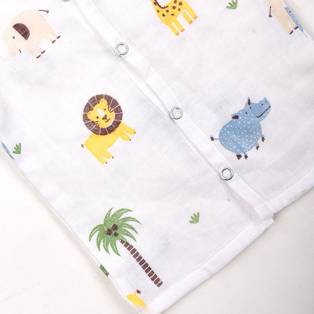 Baby Unisex Organic Cotton Muslin Full Sleeves Jhabla - Pack of 2
