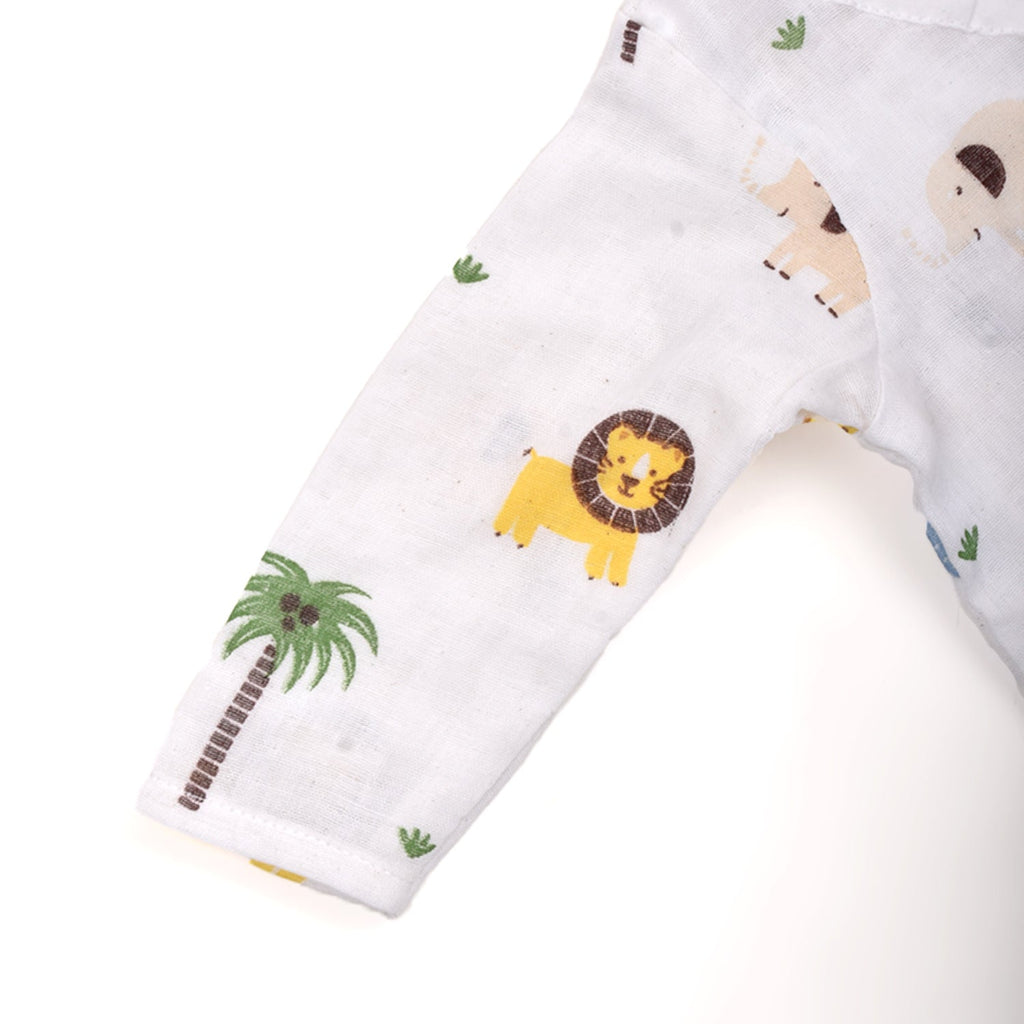 Baby Unisex Organic Cotton Muslin Full Sleeves Jhabla - Pack of 2