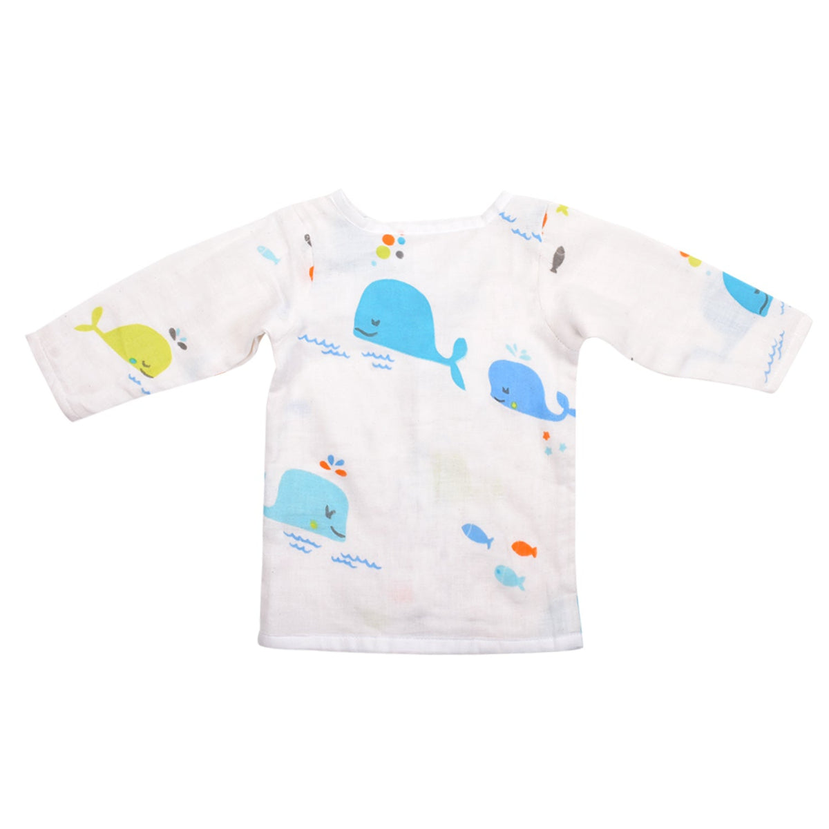 Baby Unisex Organic Cotton Muslin Full Sleeves Jhabla - Pack of 2