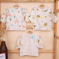 Baby Unisex Organic Cotton Muslin Full Sleeves Jhabla - Pack of 3