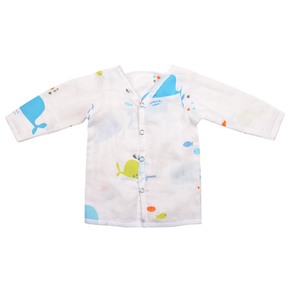 Baby Unisex Organic Cotton Muslin Full Sleeves Jhabla - Pack of 3