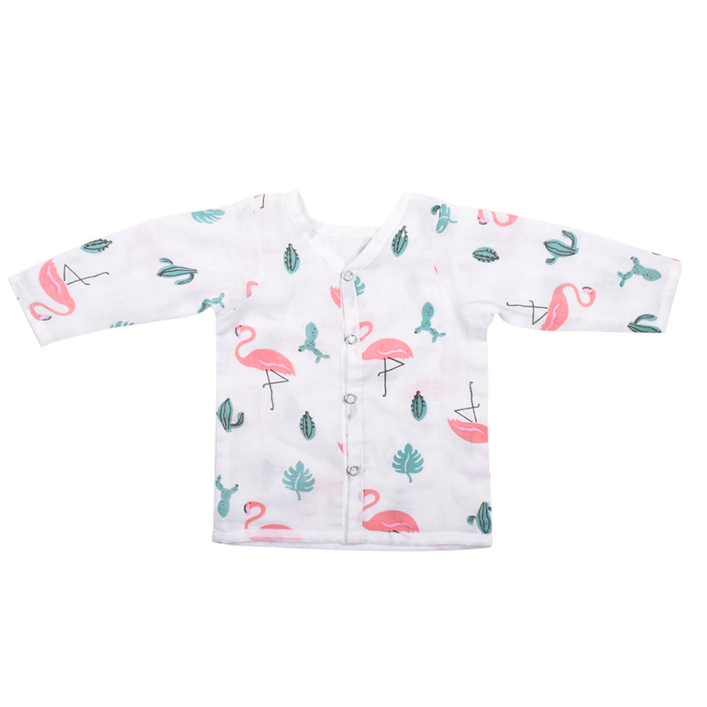 Baby Unisex Organic Cotton Muslin Full Sleeves Jhabla - Pack of 3