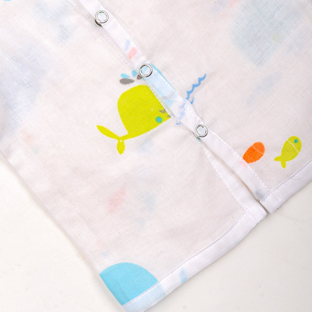 Baby Unisex Organic Cotton Muslin Full Sleeves Jhabla - Pack of 3