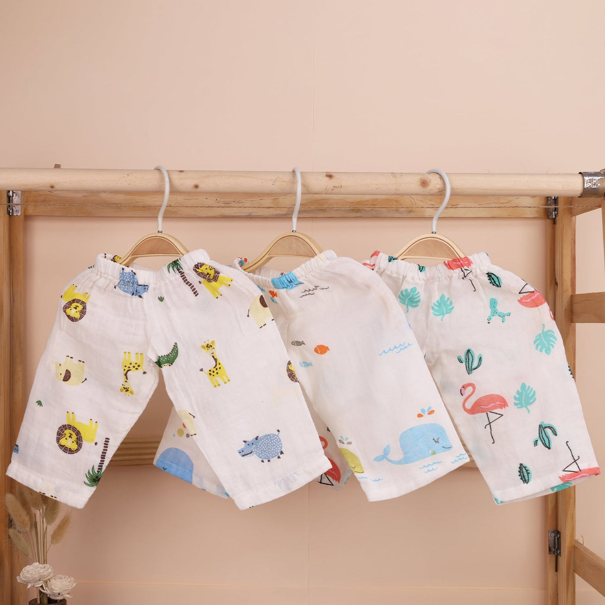 Baby Unisex Organic Cotton Muslin Pajama - Pack of 3