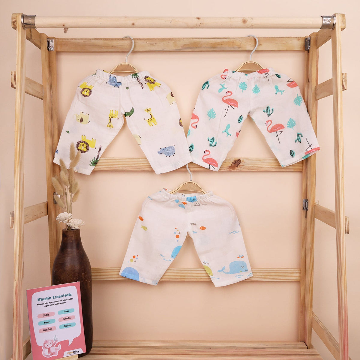 Baby Unisex Organic Cotton Muslin Pajama - Pack of 3