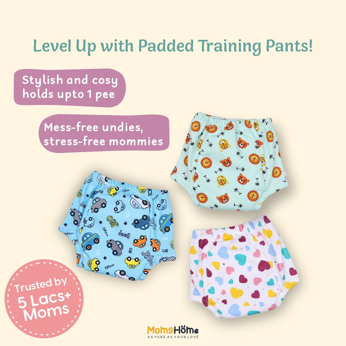 Cotton Unisex Baby Padded Underwear - Pack Of 1