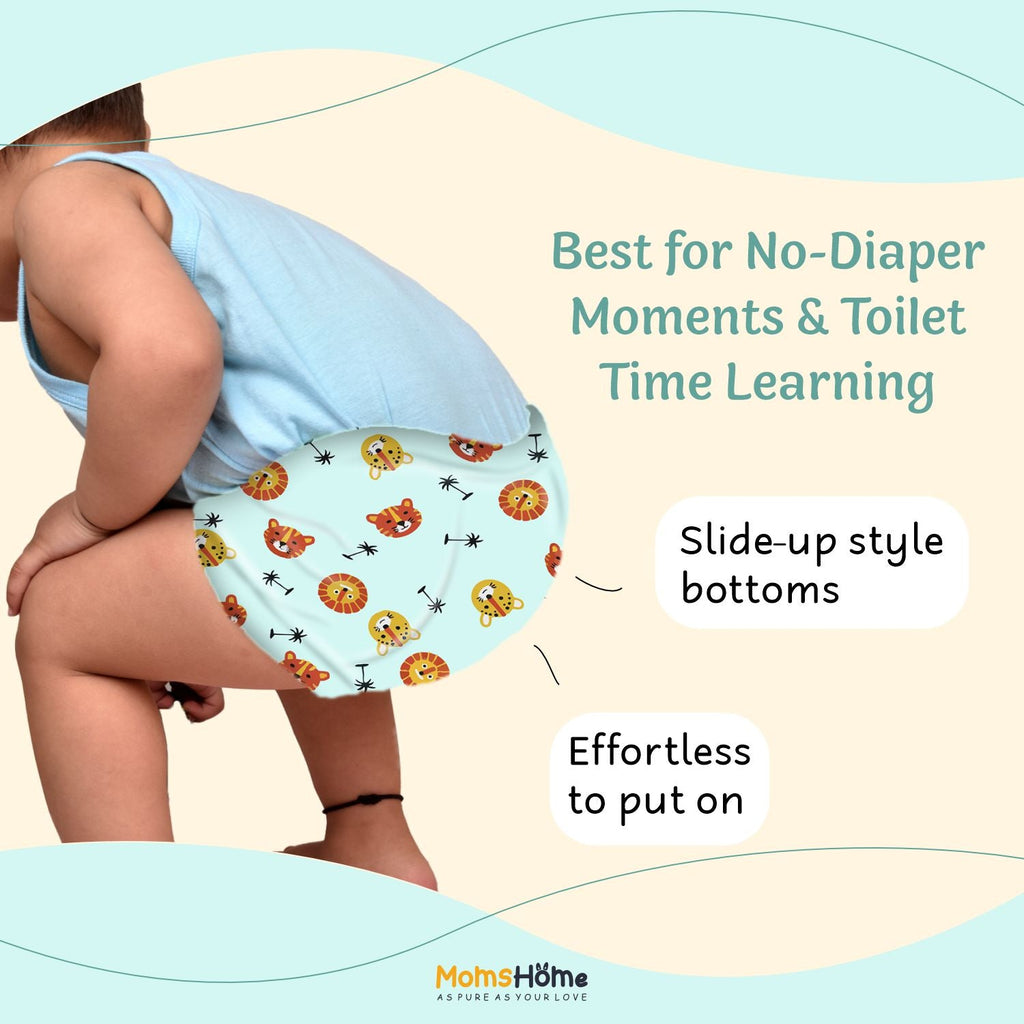 Cotton Unisex Baby Padded Underwear - Pack Of 2
