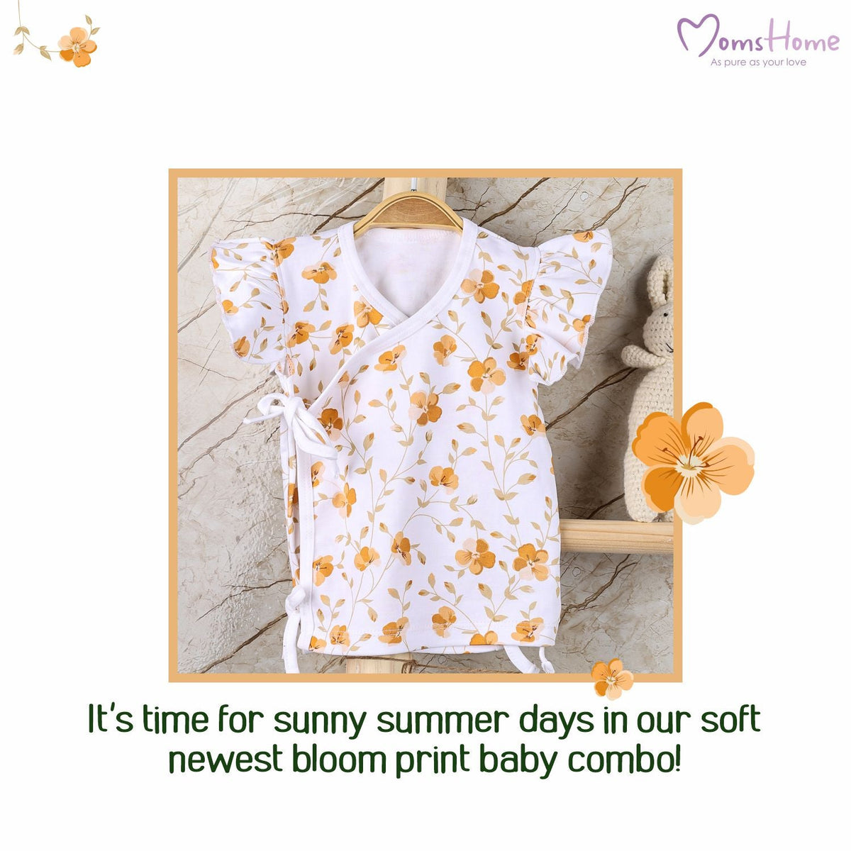 Kids Organic Cotton Front Open Kimono - Bloom