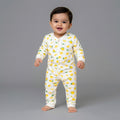 Kids Organic Cotton Full Body Romper - Lemon