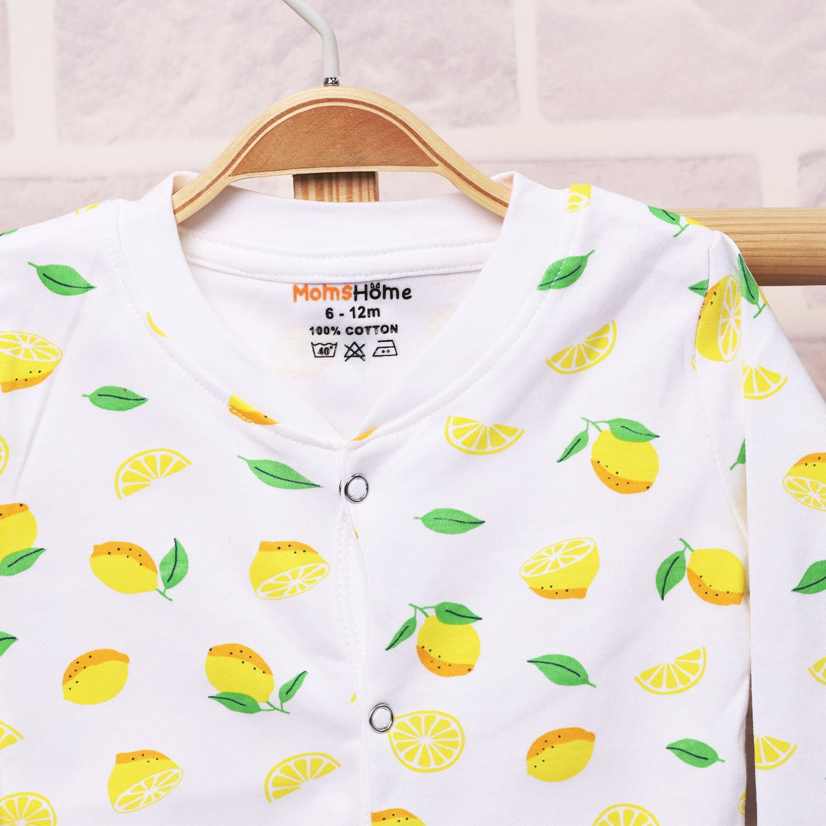 Kids Organic Cotton Full Body Romper - Lemon
