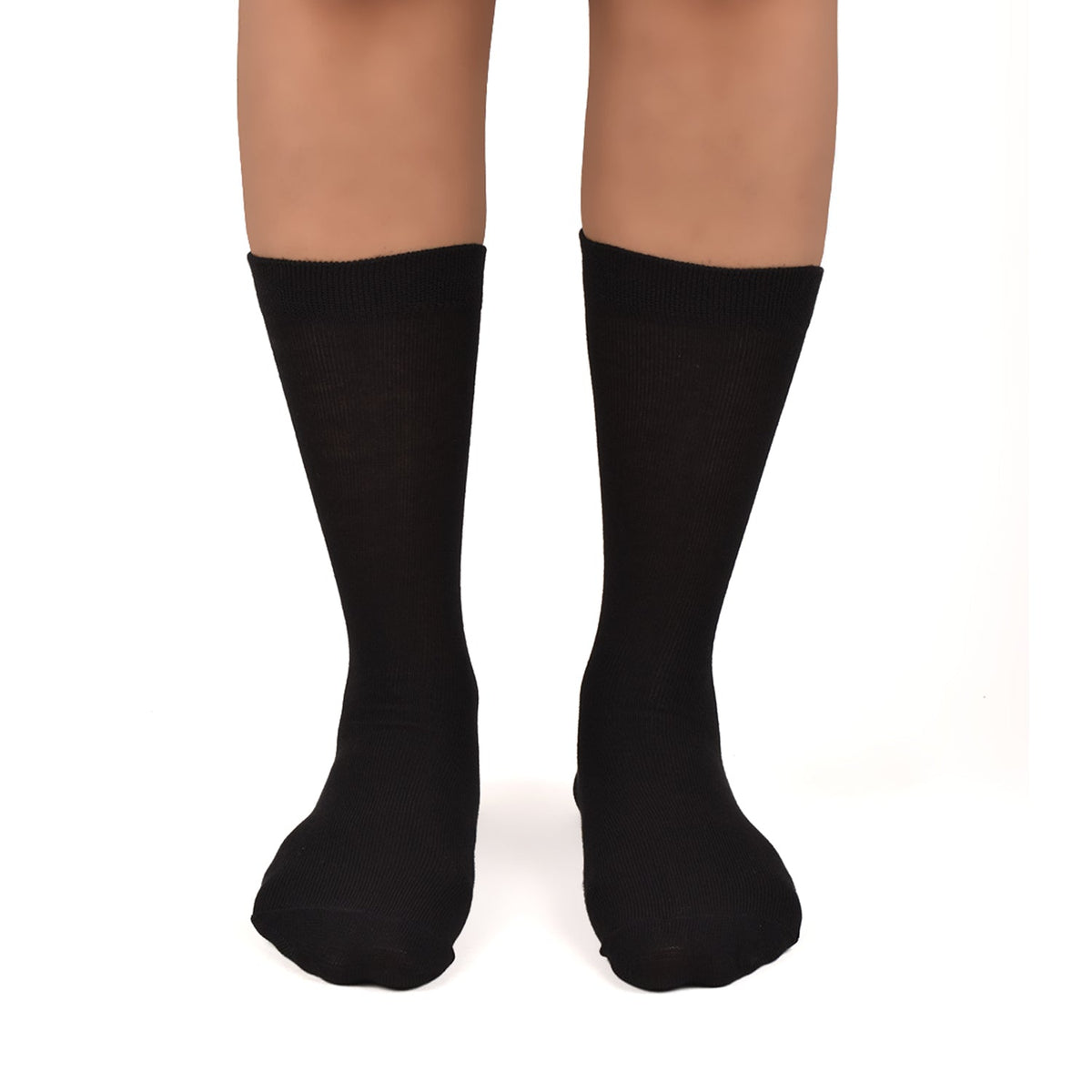 Kids Organic Cotton School Socks - Unisex - Calf length- Pack of 3 (Black)- Extra soft and Breathable
