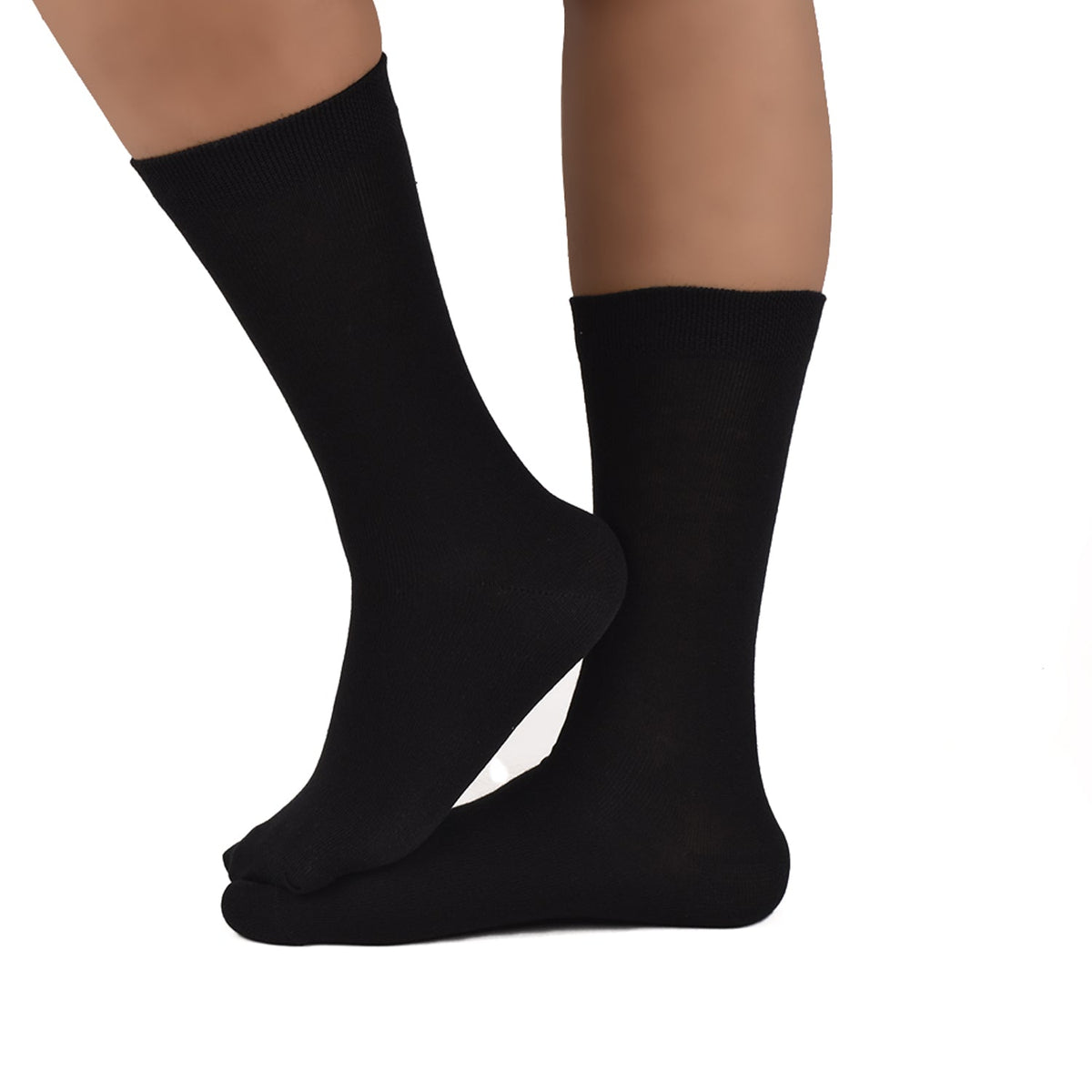 Kids Organic Cotton School Socks - Unisex - Calf length- Pack of 3 (Black)- Extra soft and Breathable