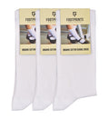 Kids Organic Cotton School Socks - Unisex - Calf length- Pack of 3 (White)- Extra soft and Breathable