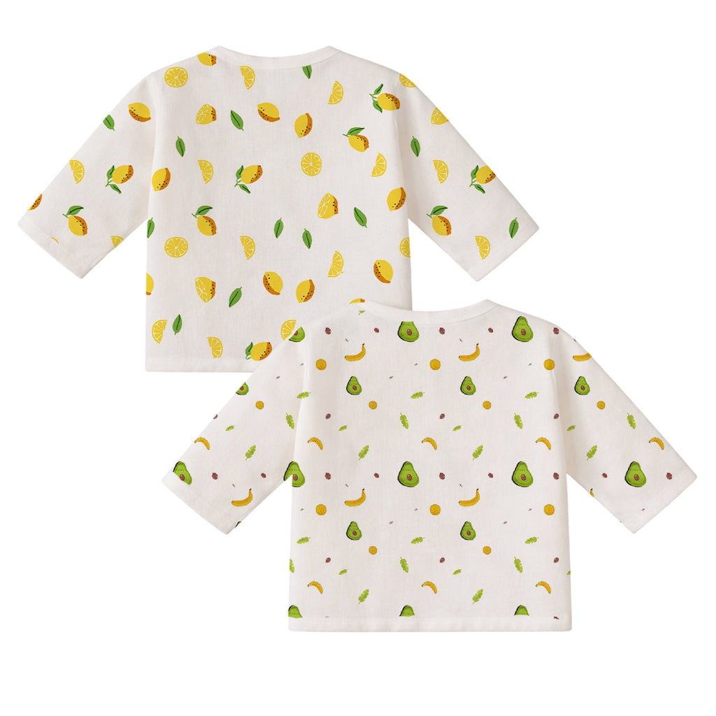 Muslin Front Open Kimono For New Born Baby - Pack of 2