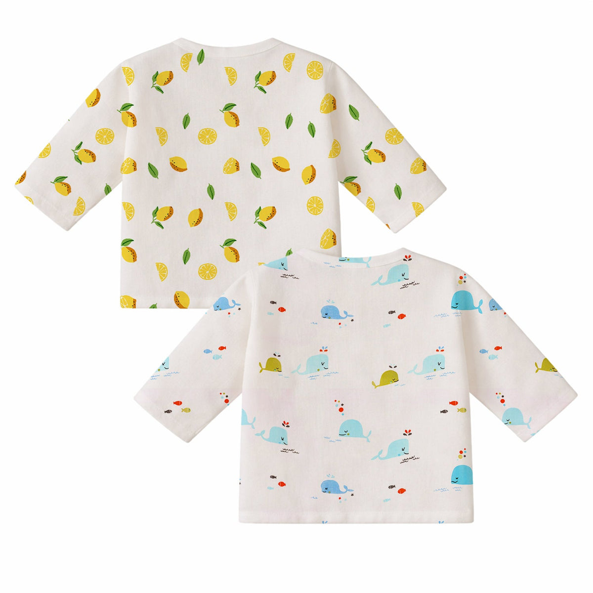 Muslin Front Open Kimono For New Born Baby - Pack of 2