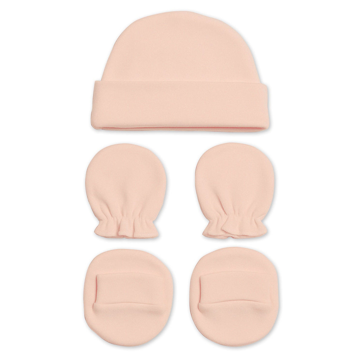 New Born Baby Cap Mitten Bootie Set - Pack of 3