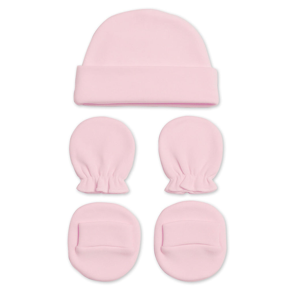 New Born Baby Cap Mitten Bootie Set - Pack of 3