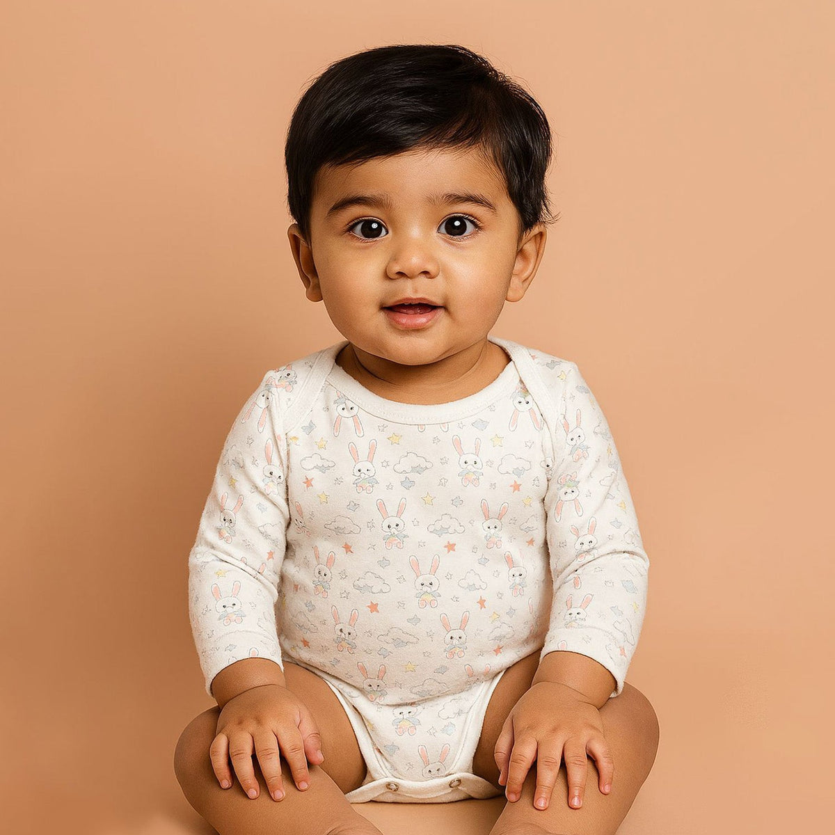 Organic Cotton Baby Full Sleeve Onesie - Bunny - Pack of 1