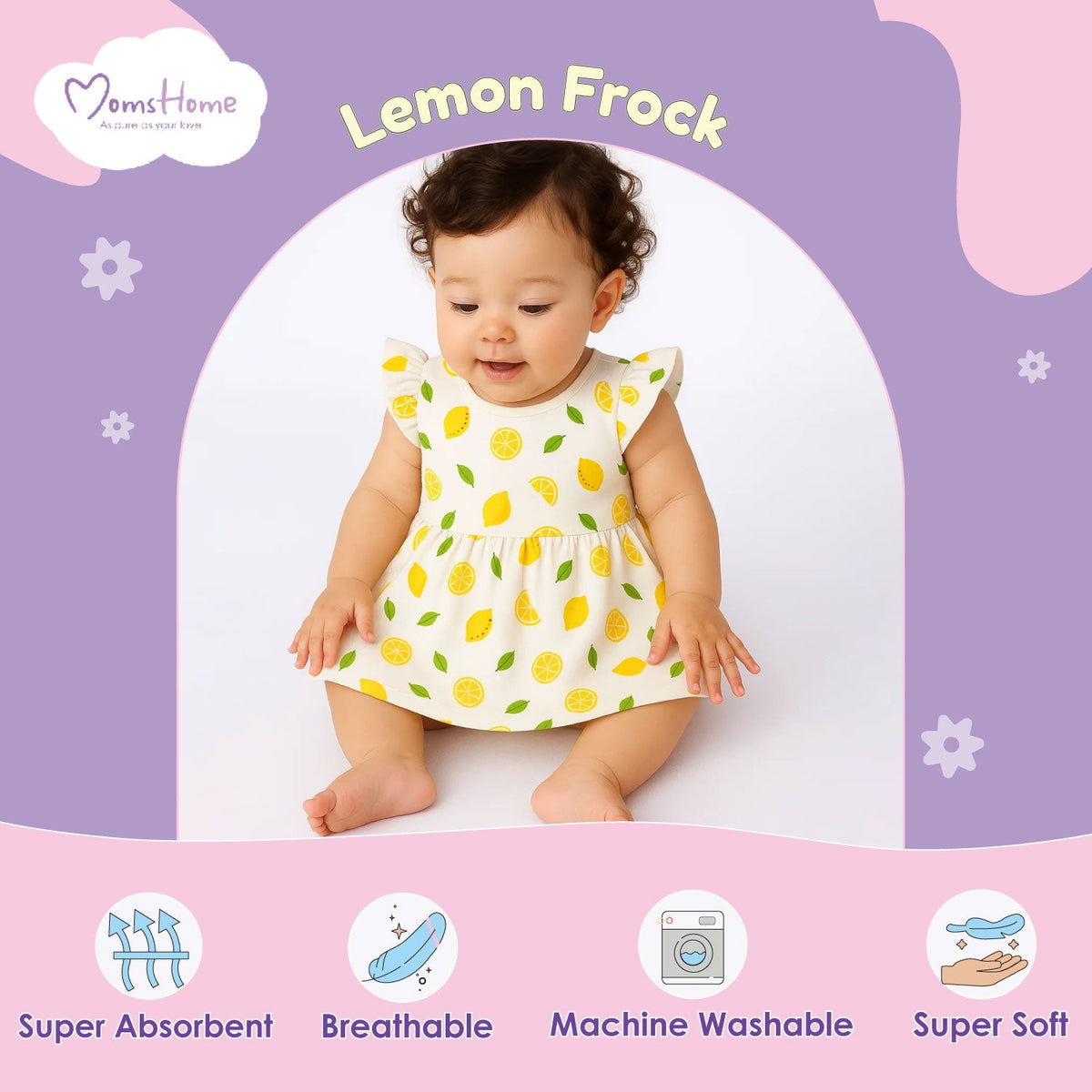 Organic Cotton Baby Girls Frock - Pack of 1
