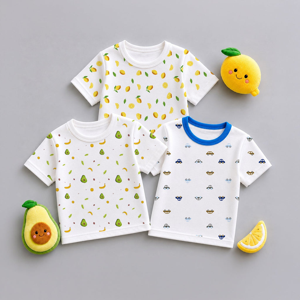 Organic Cotton Baby T-Shirts for Boys & Girls - Pack of 3