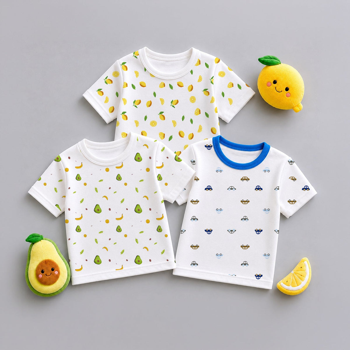 Organic Cotton Baby T-Shirts for Boys & Girls - Pack of 3