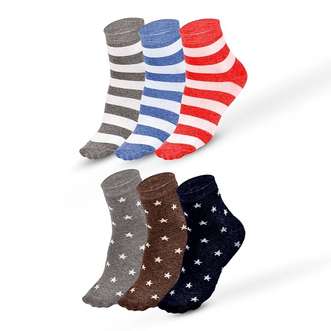 Organic Cotton Bamboo Socks for Kids - Pack of 6