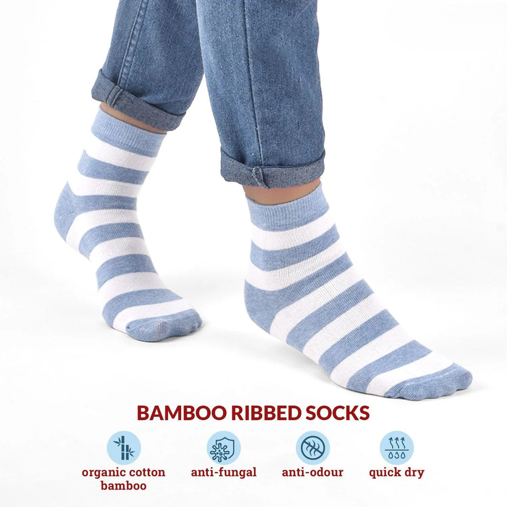 Organic Cotton Bamboo Socks for Kids - Pack of 6