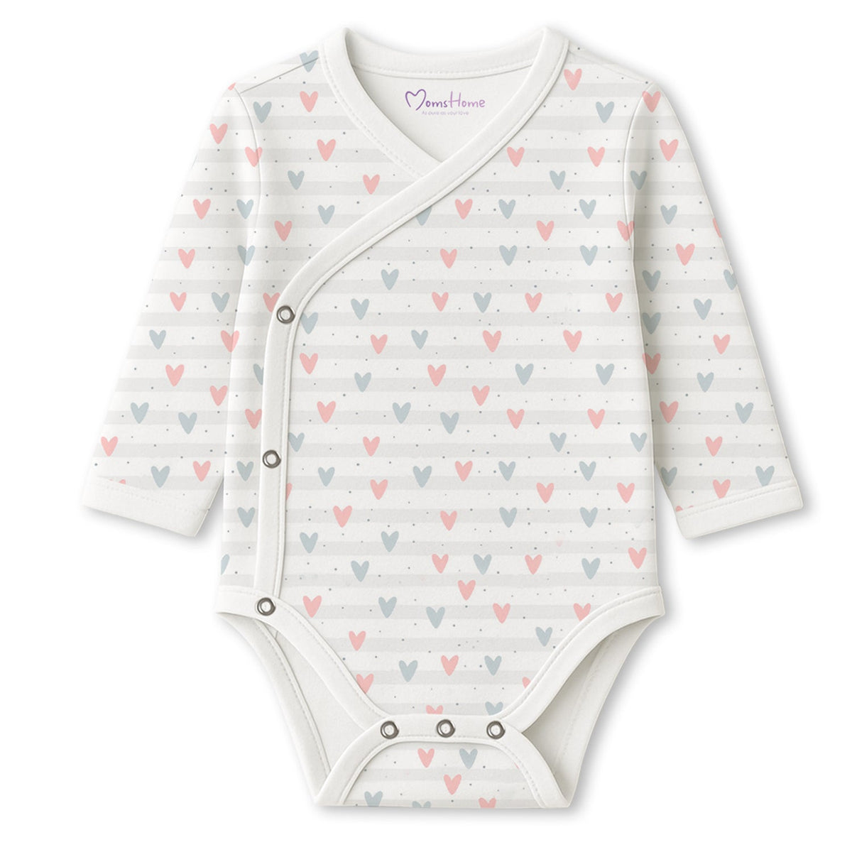 Organic Cotton Front Open Kimono Onesie For New Born Baby - Pack of 1