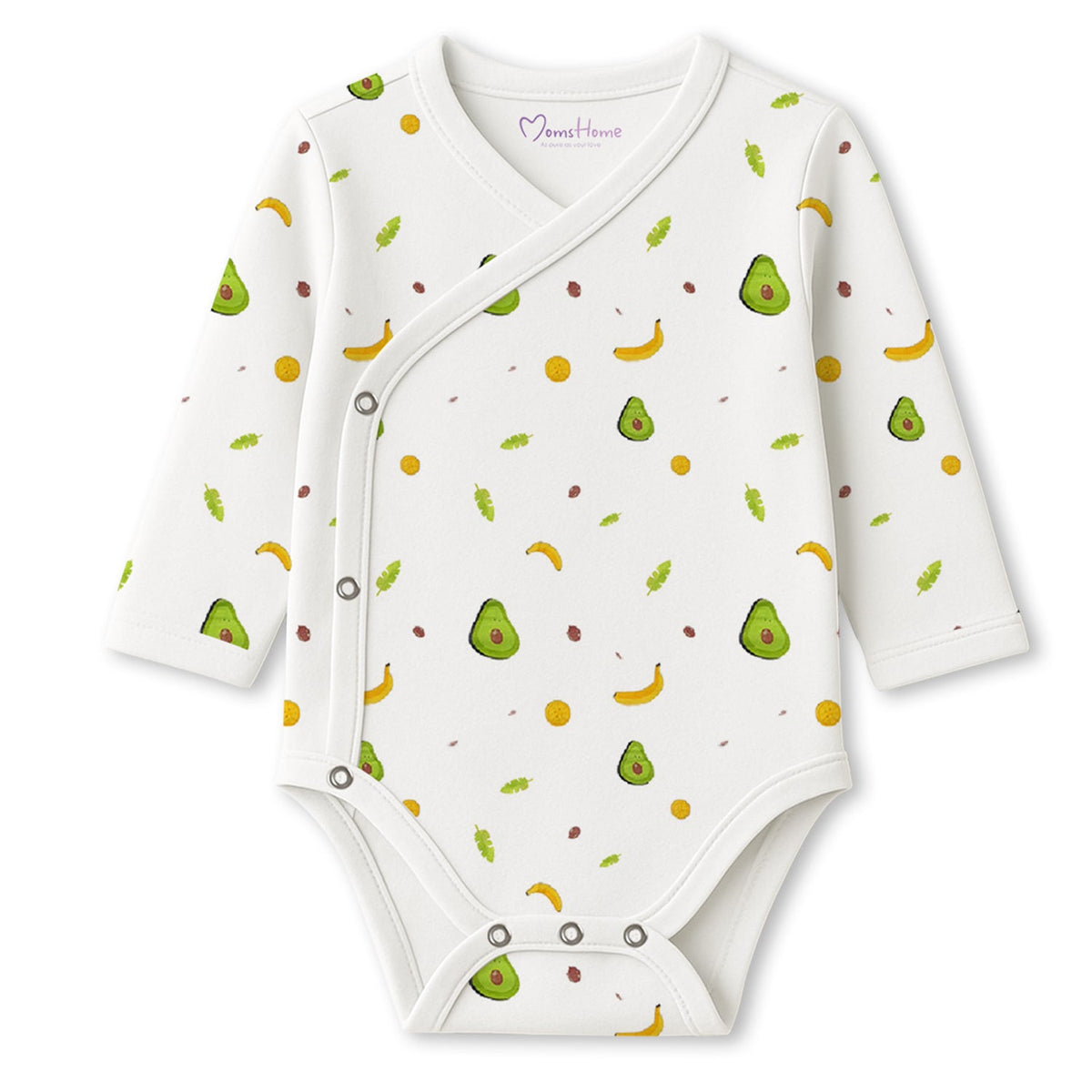 Organic Cotton Front Open Kimono Onesie For New Born Baby - Pack of 1