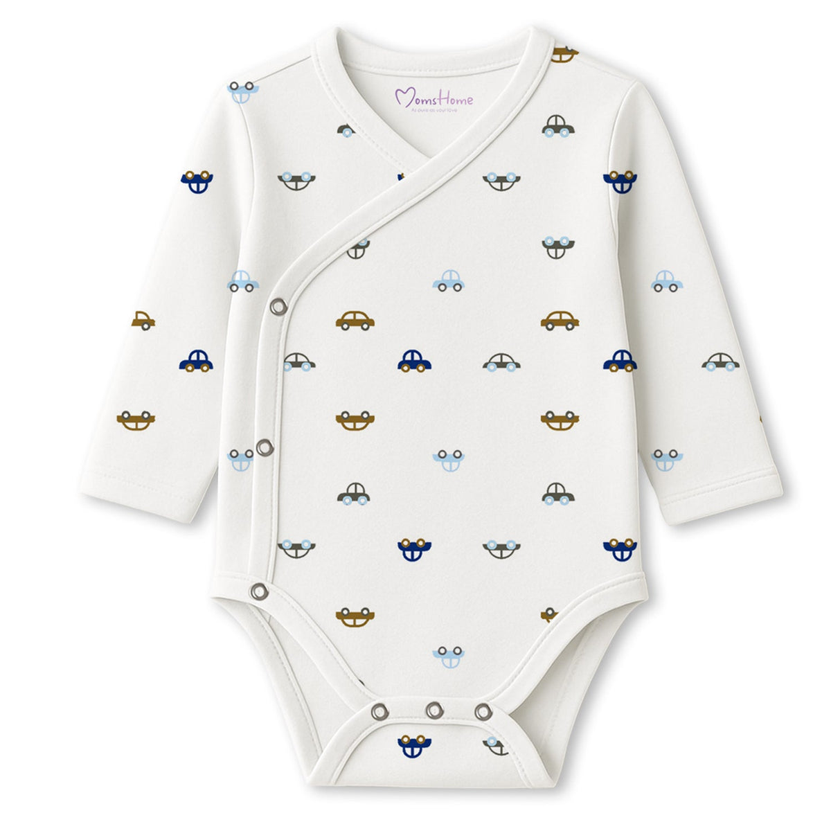 Organic Cotton Front Open Kimono Onesie For New Born Baby - Pack of 1