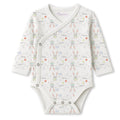 Organic Cotton Front Open Kimono Onesie For New Born Baby - Pack of 1