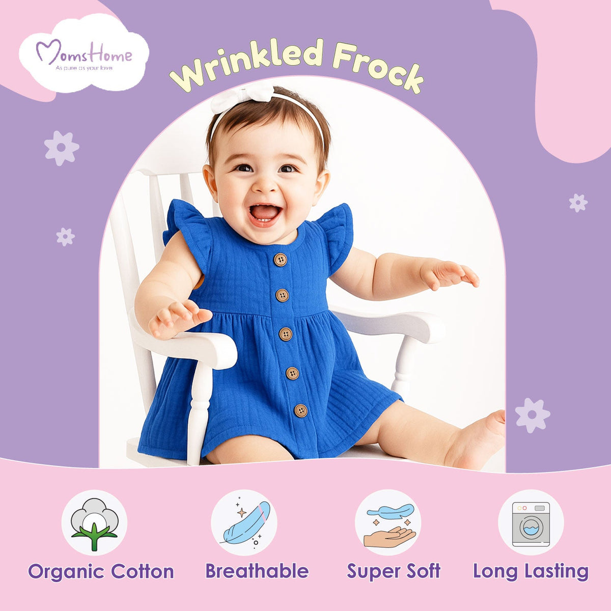 Organic Cotton Girls Frock - Pack of 1