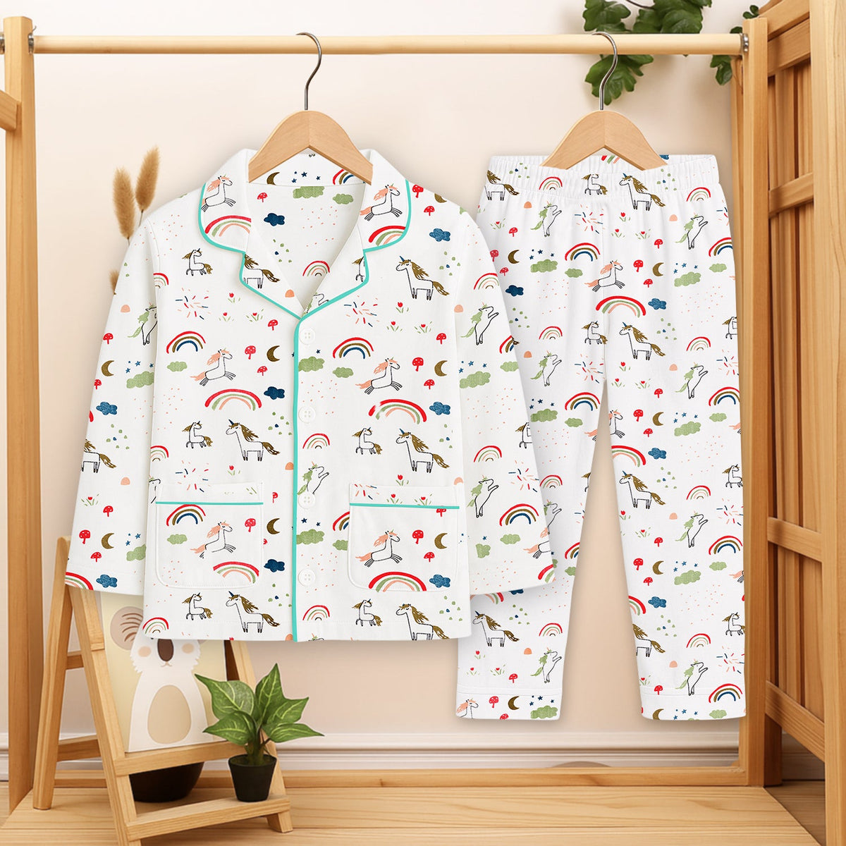 Organic Cotton Kids Night Suit - Unicorn