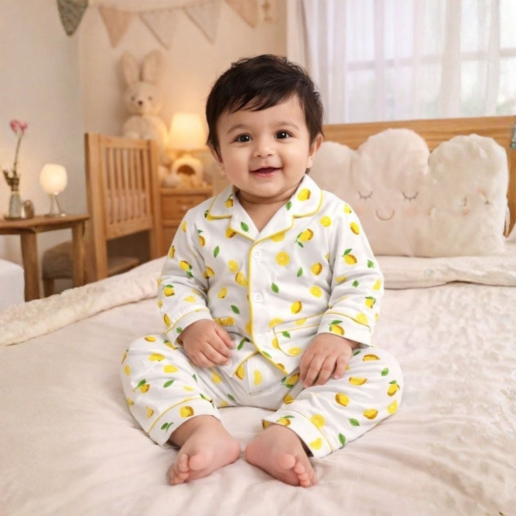 Organic Cotton Kids Pajama Set Combo - Lemon