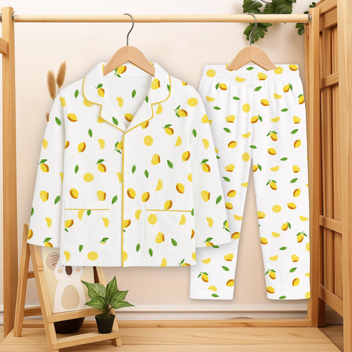Organic Cotton Kids Pajama Set Combo - Lemon