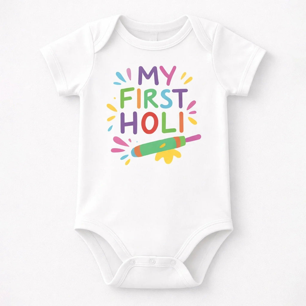 Organic Cotton My First Holi Baby Onesie Dress for Girl & Boy