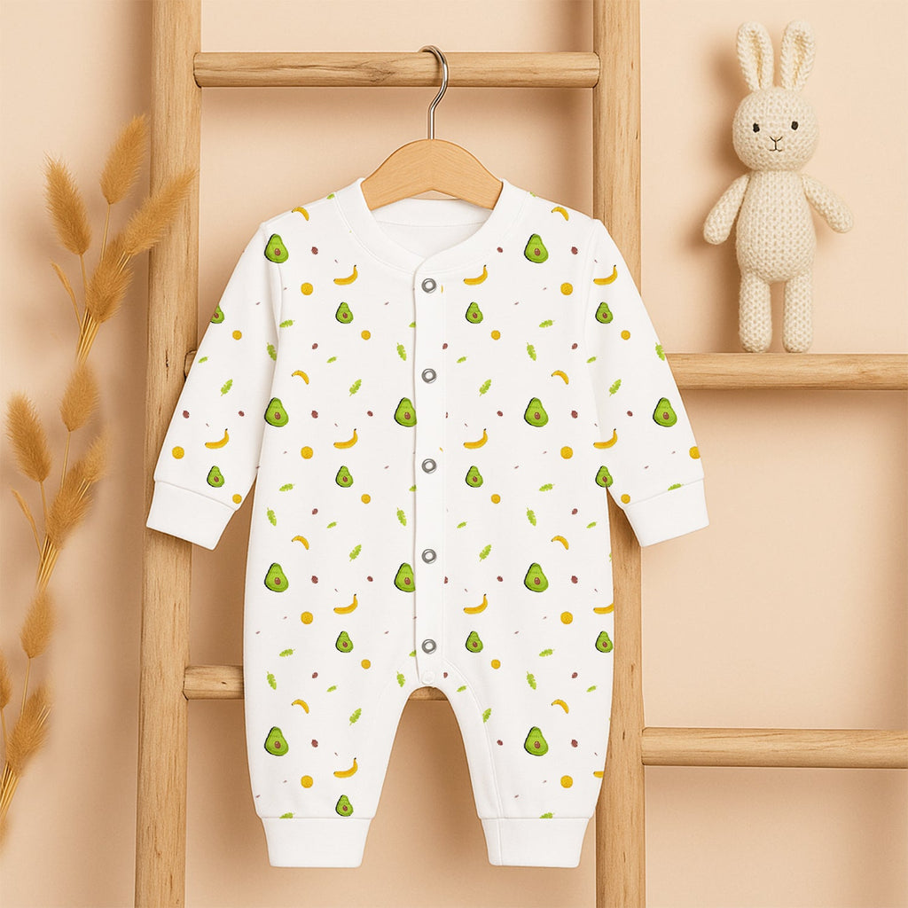 Organic Cotton New Born Baby Full Body Romper - Avocado - Pack of 1