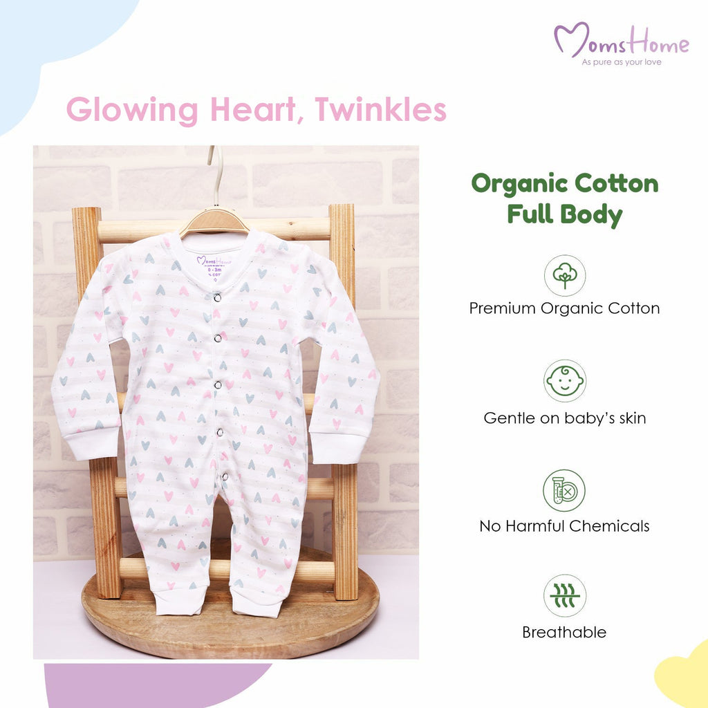 Organic Cotton New Born Baby Full Body Romper - Avocado - Pack of 1