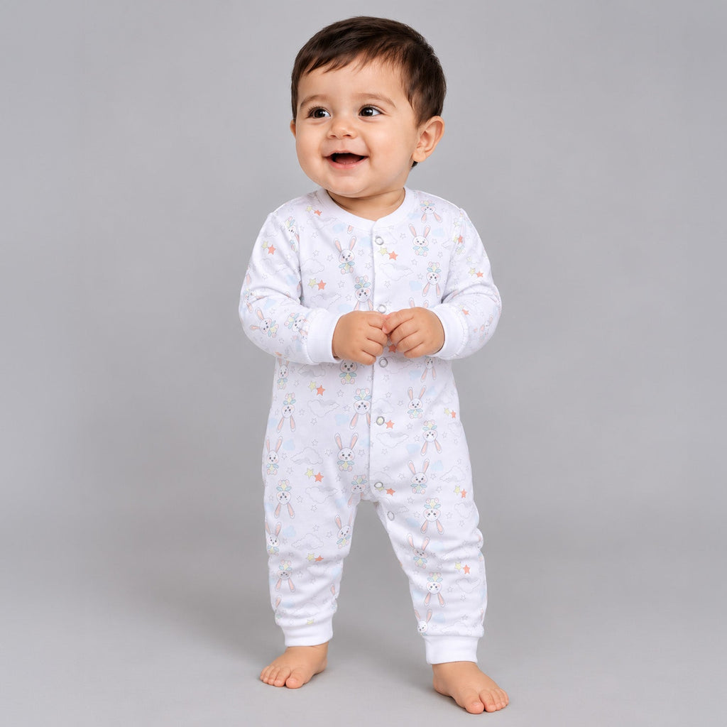 Organic Cotton New Born Baby Full Body Romper - Bunny