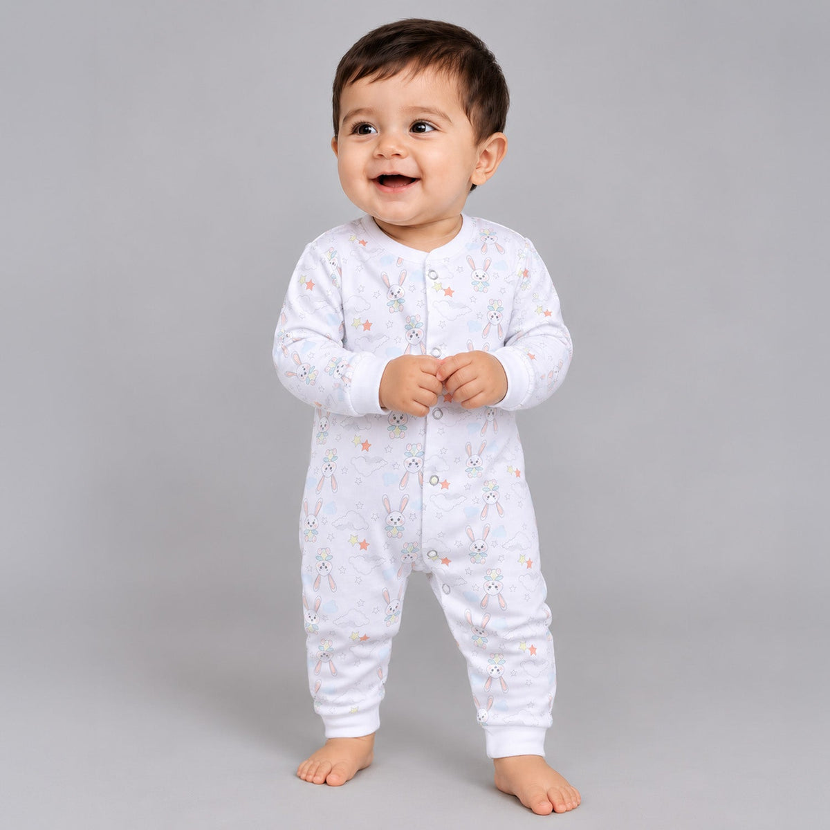 Organic Cotton New Born Baby Full Body Romper - Bunny