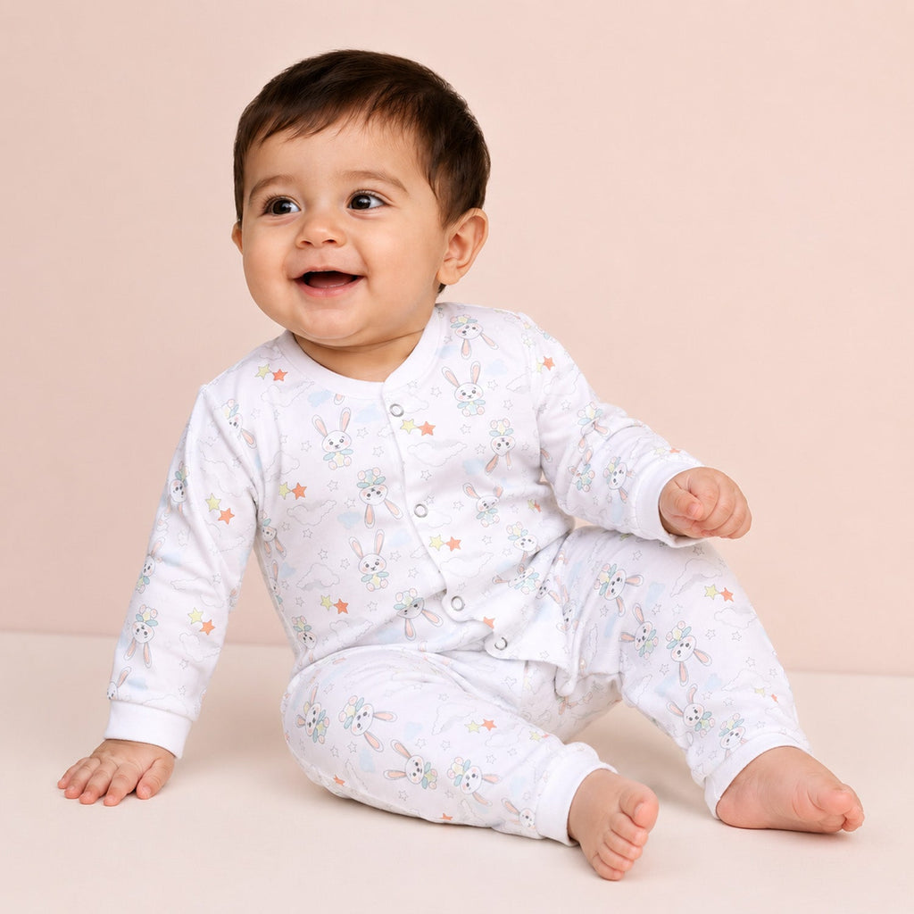 Organic Cotton New Born Baby Full Body Romper - Bunny