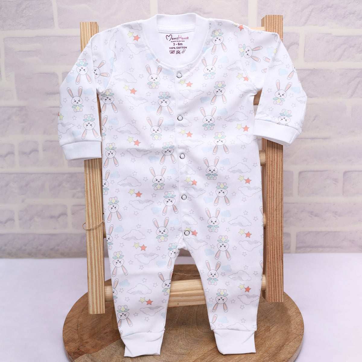 Organic Cotton New Born Baby Full Body Romper - Bunny