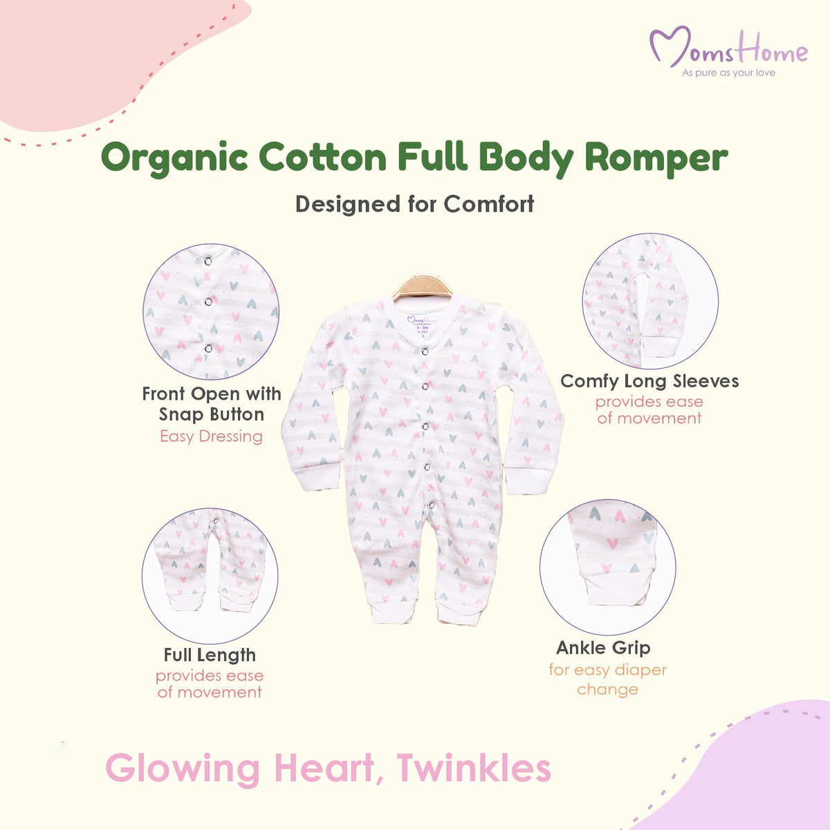 Organic Cotton New Born Baby Full Body Romper - Bunny