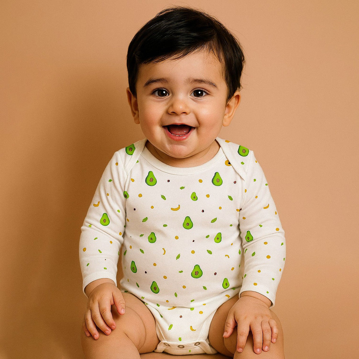 Organic Cotton New Born Baby Full Sleeve Onesie - Pack of 1